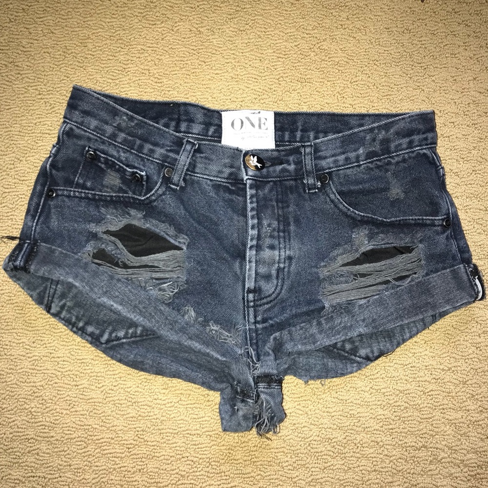 Black One Teaspoon Bandits Jean Short Size 25